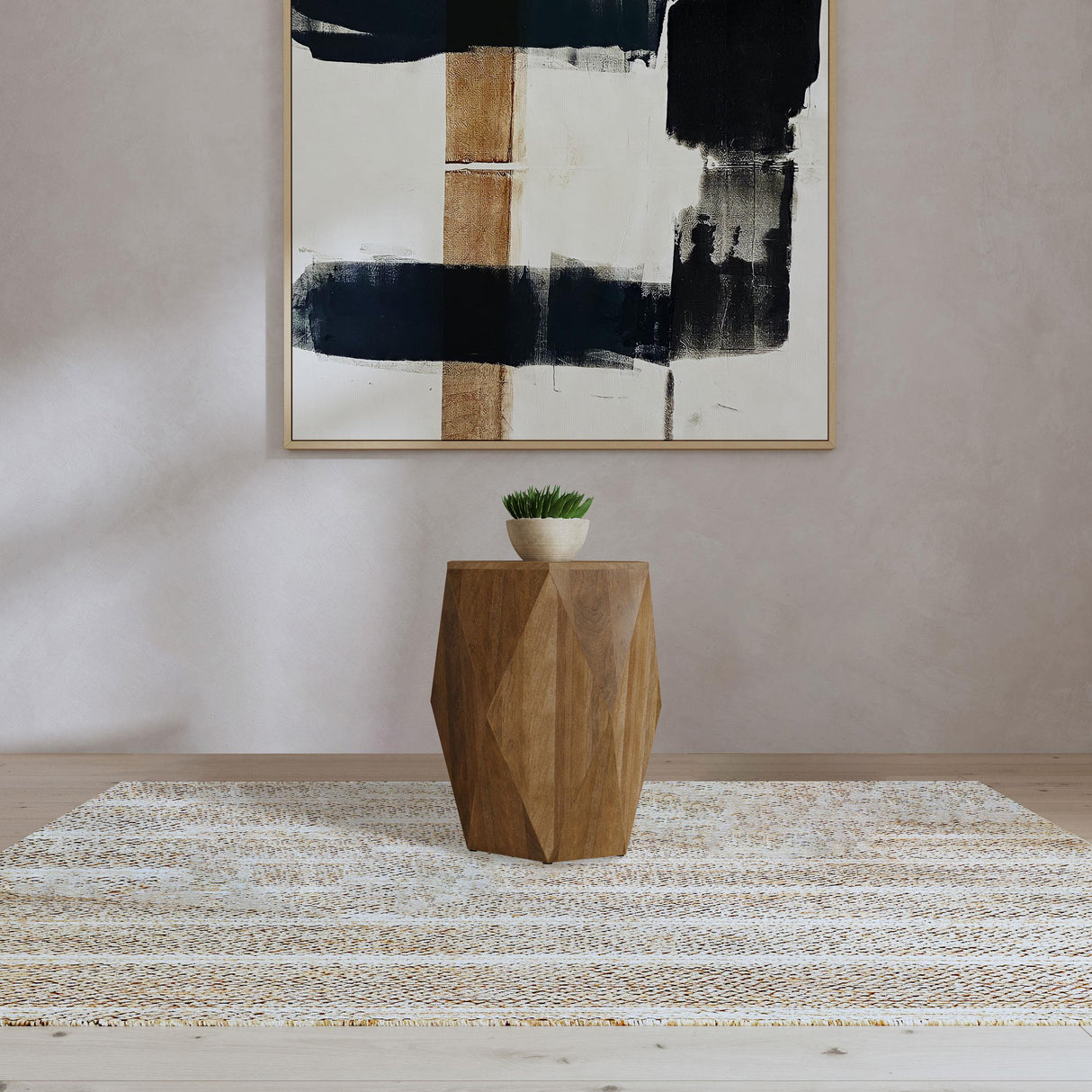 Zalika Natural Hexagonal Solid Mango Wood End Table from Coaster - Luna Furniture