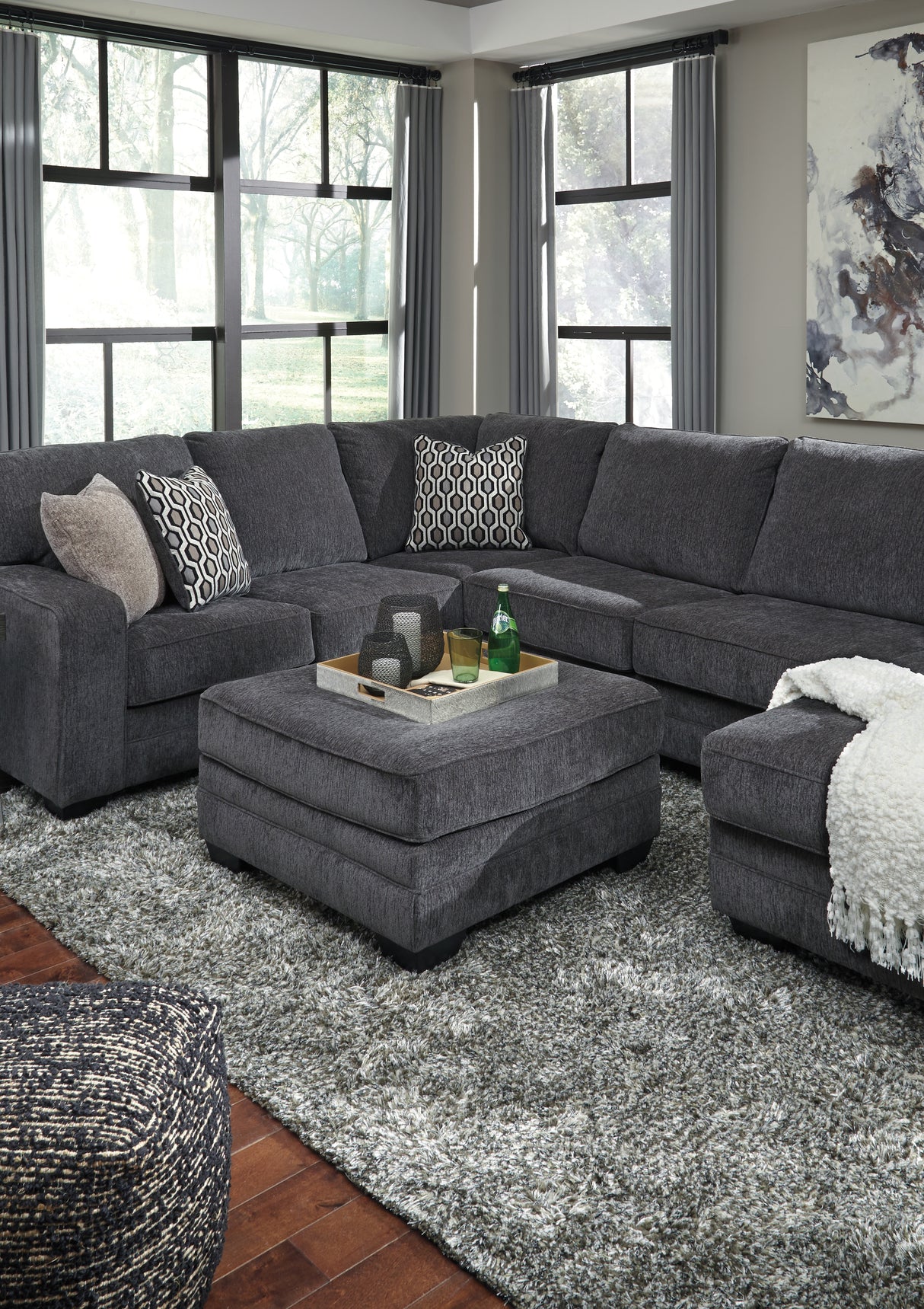 Tracling Slate Oversized Ottoman from Ashley - Luna Furniture