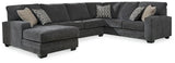 Tracling Slate 3-Piece LAF Chaise Sectional from Ashley Furniture - Luna Furniture