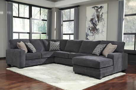 Tracling Slate 3-Piece Sectional with Ottoman from Ashley - Luna Furniture
