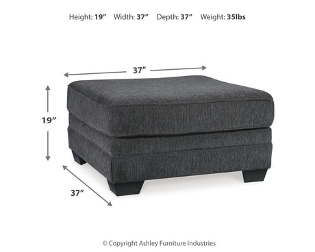 Tracling Slate Oversized Ottoman from Ashley - Luna Furniture