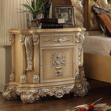 HD-7266 Bisque/Silver Highlighting Nightstand from Homey Design - Luna Furniture