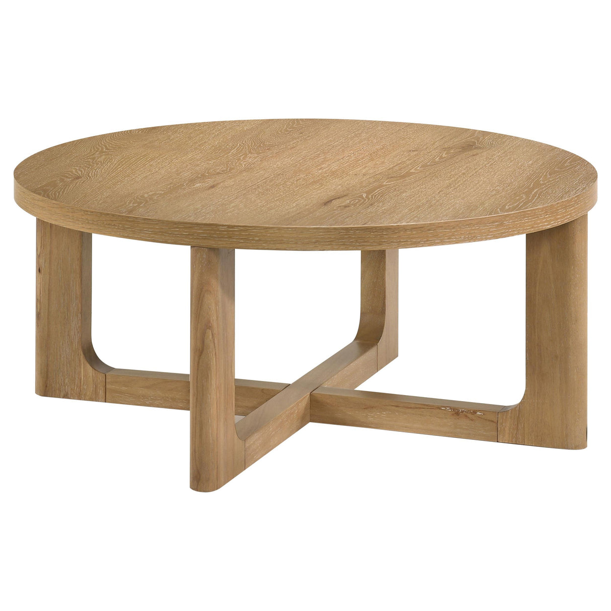 Kessler Light Oak 3-piece Round Sculptural Wood Coffee Table Set from Coaster - Luna Furniture