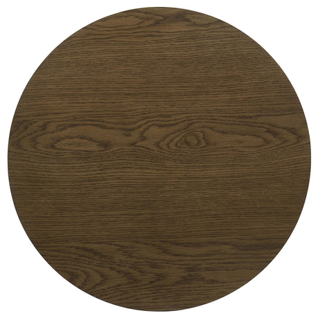 Kessler Brown Round Sculptural Wood End Table from Coaster - Luna Furniture