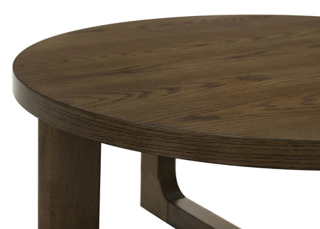 Kessler Brown Round Sculptural Wood Coffee Table from Coaster - Luna Furniture
