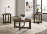 Kessler Brown Round Sculptural Wood Coffee Table from Coaster - Luna Furniture