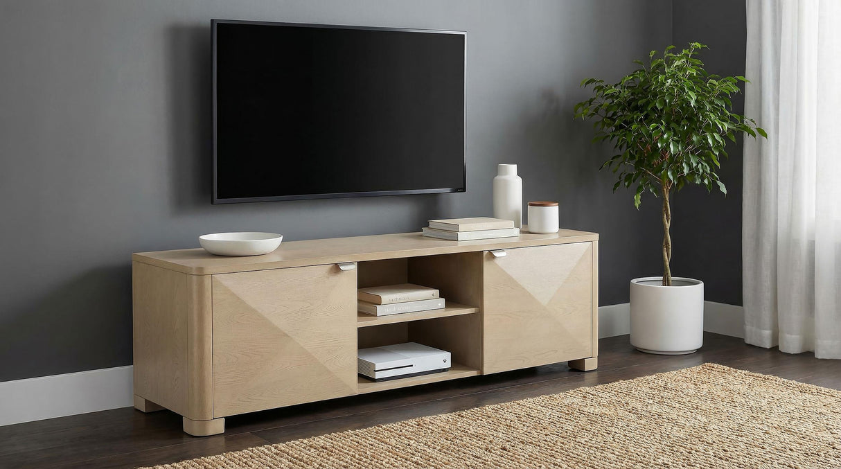 Marcelo Light Elm 71-inch TV Stand Media Console from Coaster - Luna Furniture