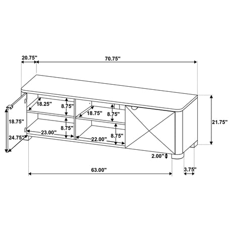 Marcelo Light Elm 71-inch TV Stand Media Console from Coaster - Luna Furniture