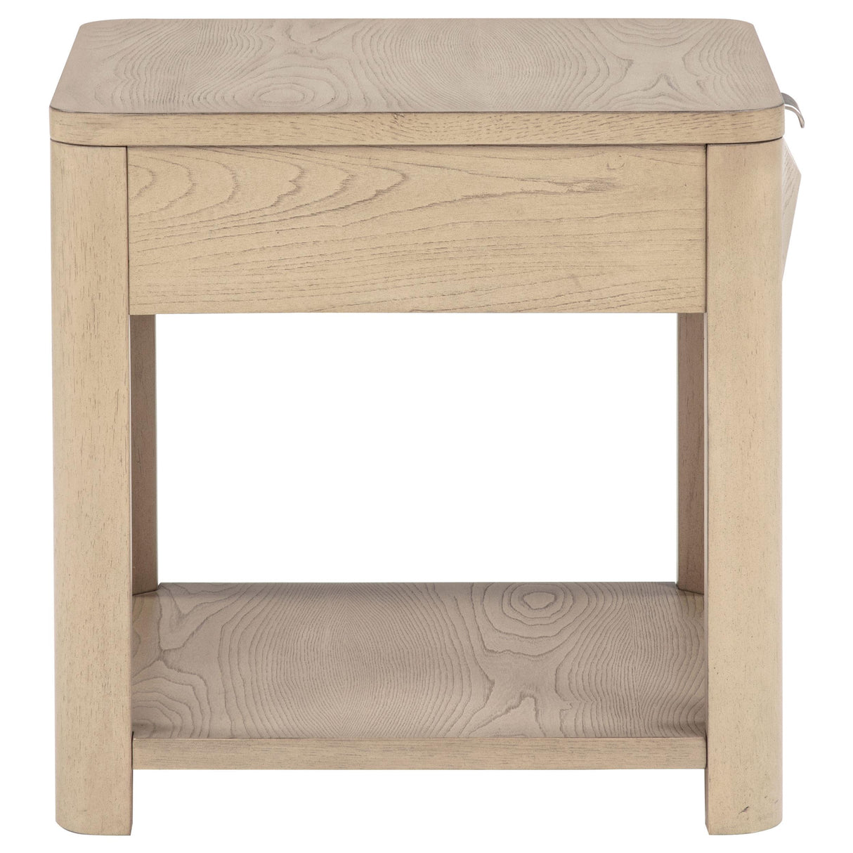 Marcelo Light Elm Wood End Table with Drawer and Shelf from Coaster - Luna Furniture
