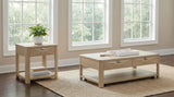 Marcelo Light Elm 2-Piece Coffee Table Set with Storage from Coaster - Luna Furniture