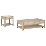 Marcelo Light Elm 2-Piece Coffee Table Set with Storage from Coaster - Luna Furniture