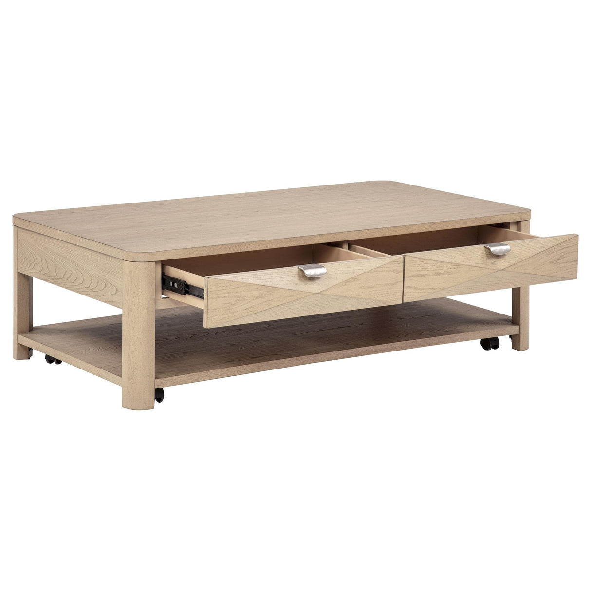 Marcelo Light Elm 2-Piece Coffee Table Set with Storage from Coaster - Luna Furniture