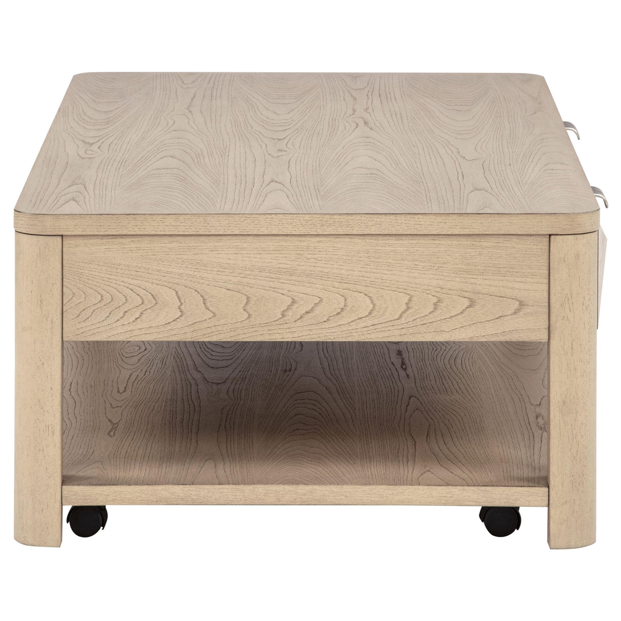 Marcelo Light Elm Wood Coffee Table with 2 Drawers and Shelf from Coaster - Luna Furniture
