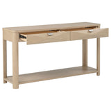 Marcelo Light Elm Sofa Console Table with 2 Drawers and Shelf from Coaster - Luna Furniture