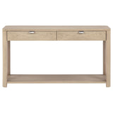 Marcelo Light Elm Sofa Console Table with 2 Drawers and Shelf from Coaster - Luna Furniture