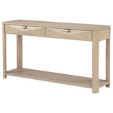 Marcelo Light Elm Sofa Console Table with 2 Drawers and Shelf from Coaster - Luna Furniture