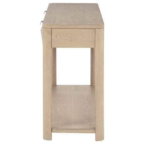 Marcelo Light Elm Sofa Console Table with 2 Drawers and Shelf from Coaster - Luna Furniture