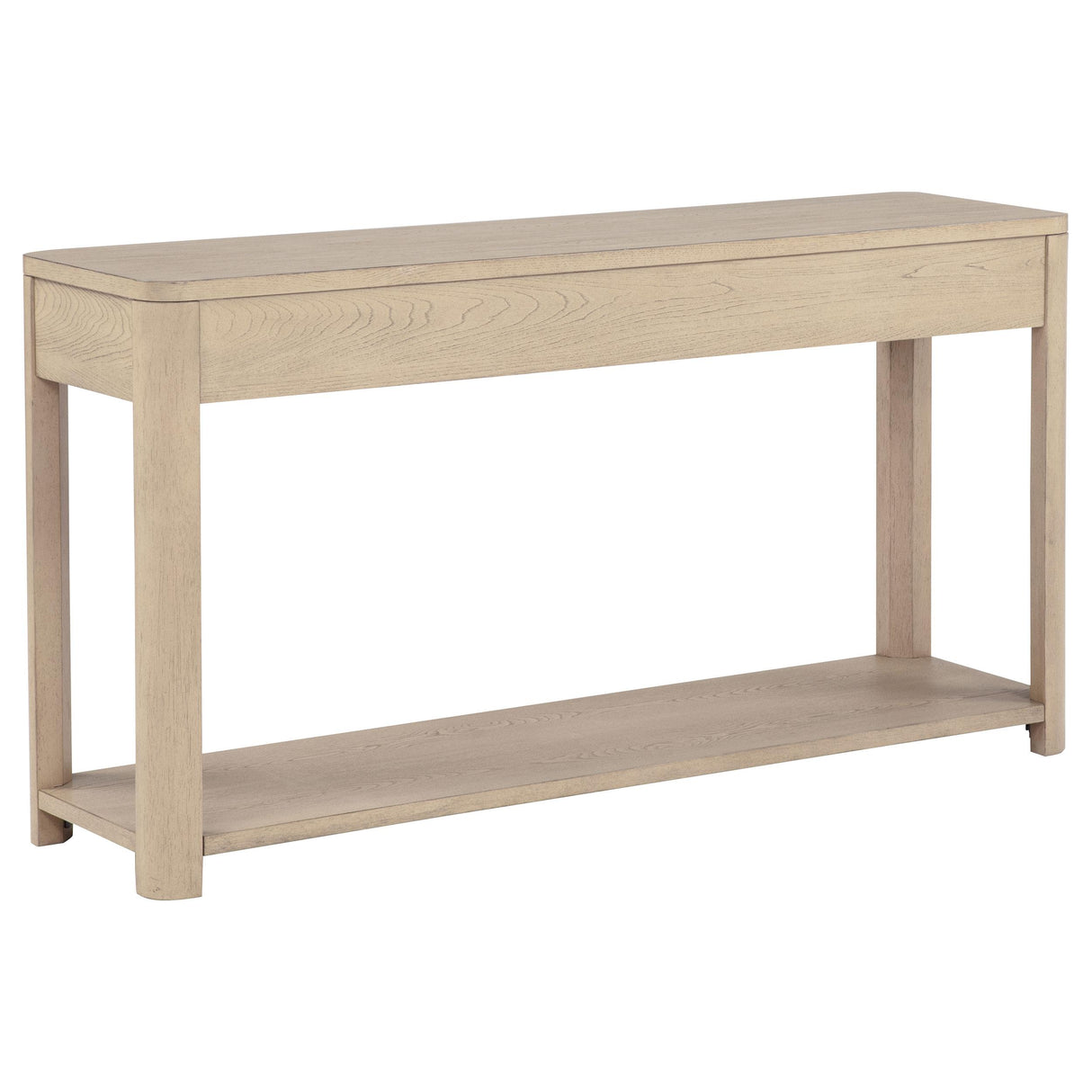Marcelo Light Elm Sofa Console Table with 2 Drawers and Shelf from Coaster - Luna Furniture