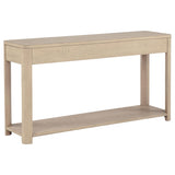 Marcelo Light Elm Sofa Console Table with 2 Drawers and Shelf from Coaster - Luna Furniture