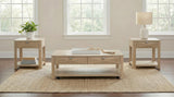 Marcelo Light Elm Sofa Console Table with 2 Drawers and Shelf from Coaster - Luna Furniture