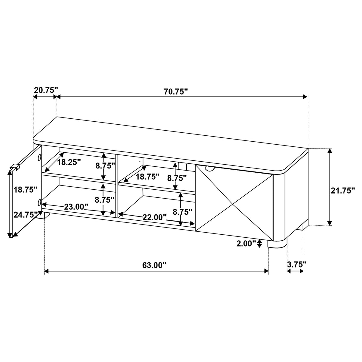 Marcelo Coffee 71-inch TV Stand Media Console from Coaster - Luna Furniture
