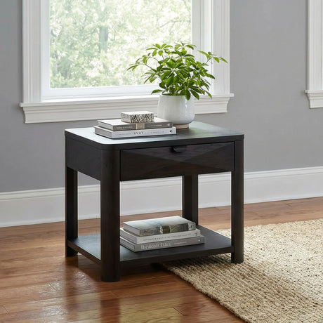 Marcelo Coffee Wood End Table with Drawer and Shelf from Coaster - Luna Furniture