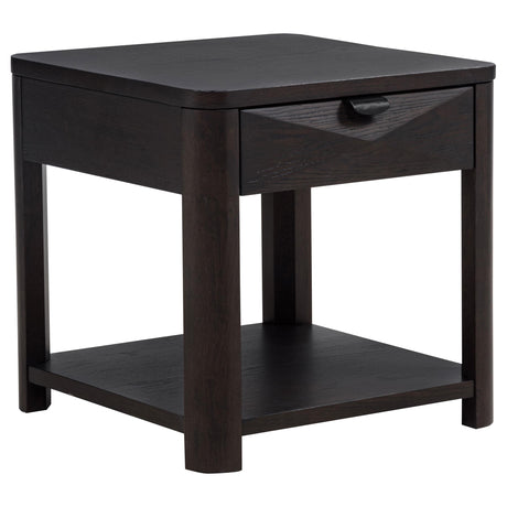 Marcelo Coffee Wood End Table with Drawer and Shelf from Coaster - Luna Furniture