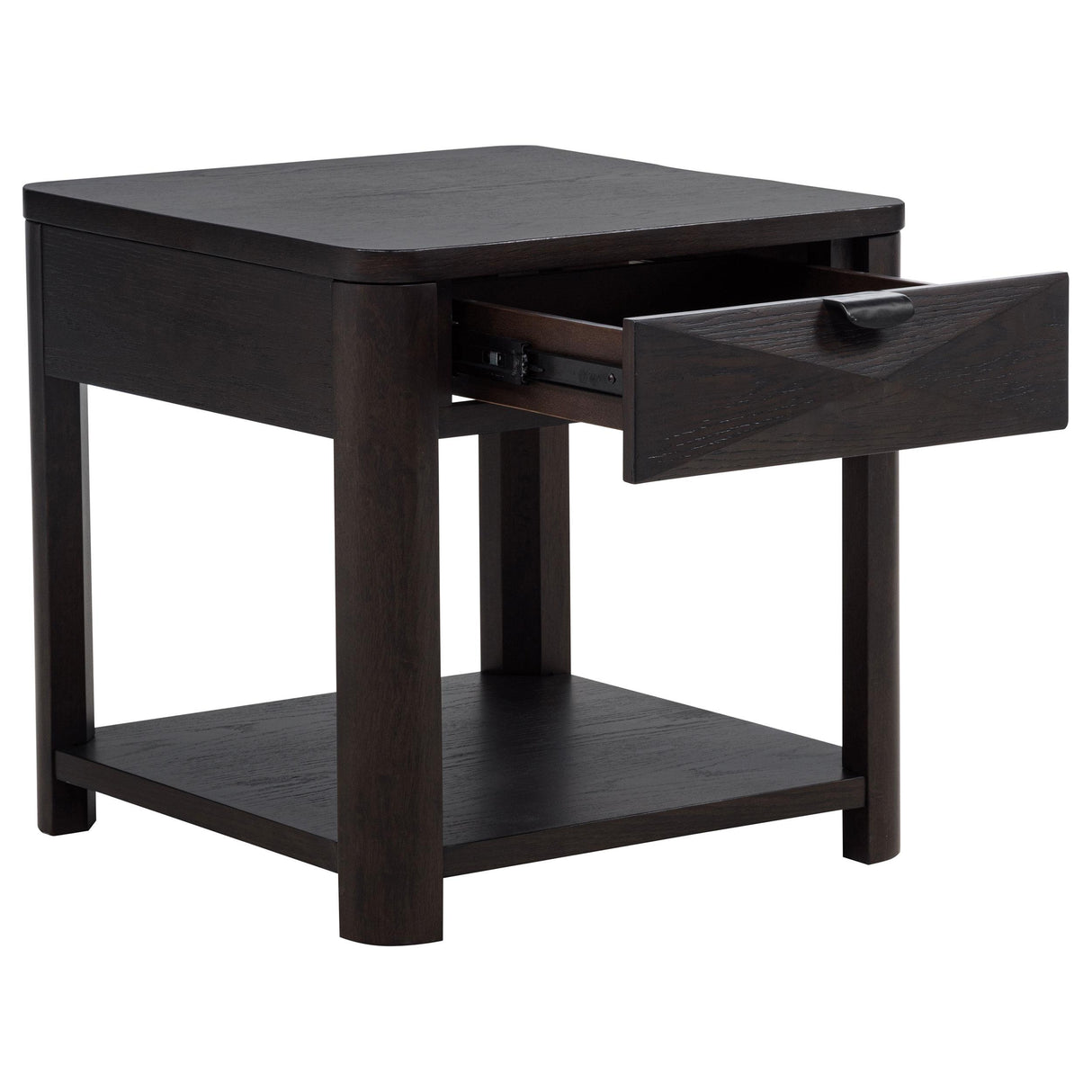 Marcelo Coffee Wood End Table with Drawer and Shelf from Coaster - Luna Furniture