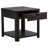 Marcelo Coffee Wood End Table with Drawer and Shelf from Coaster - Luna Furniture