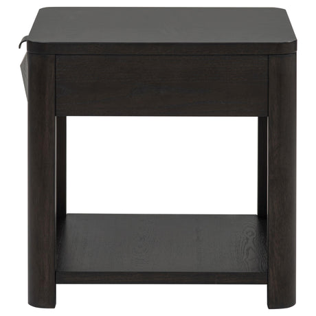 Marcelo Coffee Wood End Table with Drawer and Shelf from Coaster - Luna Furniture