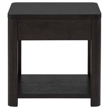 Marcelo Coffee Wood End Table with Drawer and Shelf from Coaster - Luna Furniture