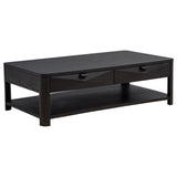 Marcelo Coffee Wood Coffee Table with 2 Drawers and Shelf from Coaster - Luna Furniture