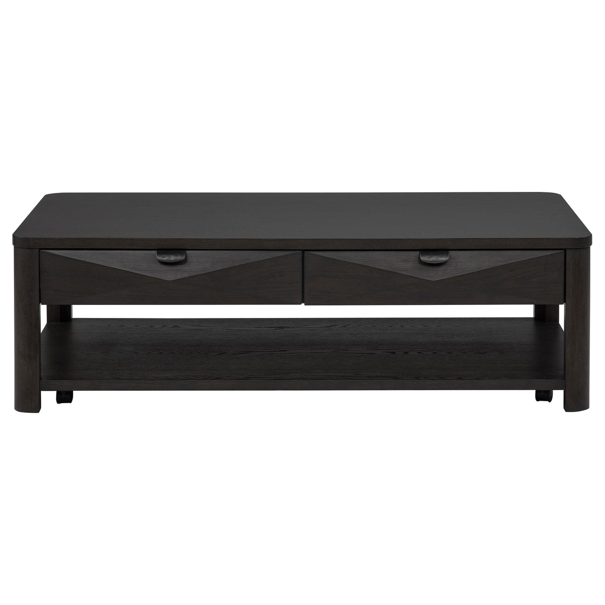 Marcelo Coffee Wood Coffee Table with 2 Drawers and Shelf from Coaster - Luna Furniture