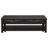 Marcelo Coffee Wood Coffee Table with 2 Drawers and Shelf from Coaster - Luna Furniture