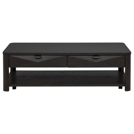 Marcelo Coffee Wood Coffee Table with 2 Drawers and Shelf from Coaster - Luna Furniture