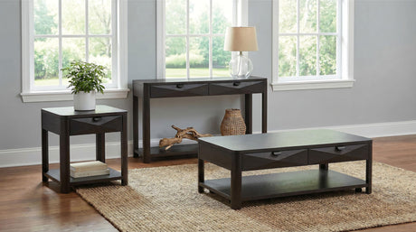 Marcelo Coffee Sofa Console Table with 2 Drawers and Shelf from Coaster - Luna Furniture