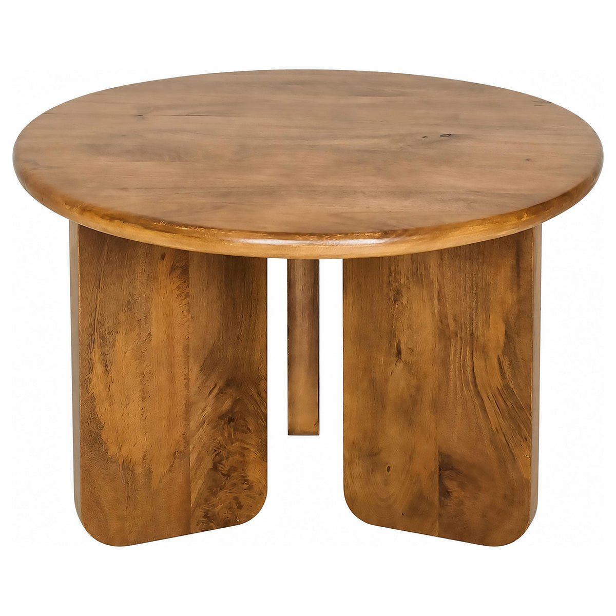 Dale Honey Mango Sculptural Round Solid Mango Wood End Table from Coaster - Luna Furniture