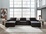 ModMax II Black 5-Piece Double Chaise Sectional with Audio Consoles from Ashley - Luna Furniture