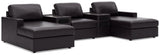 ModMax II Black 5-Piece Double Chaise Sectional with Audio Consoles from Ashley - Luna Furniture