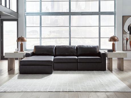 ModMax II Black 3-Piece LAF Sofa Chaise Sectional from Ashley Furniture - Luna Furniture