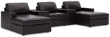 ModMax II Black 5-Piece Double Chaise Sectional with Storage Consoles from Ashley - Luna Furniture