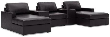 ModMax II Black 5-Piece Double Chaise Sectional with Storage Consoles from Ashley - Luna Furniture