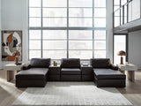 ModMax II Black 5-Piece Double Chaise Sectional with Storage Consoles from Ashley - Luna Furniture