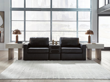 ModMax II Black 3-Piece Sectional Loveseat with Audio Console from Ashley - Luna Furniture