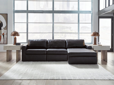 ModMax II Black 3-Piece RAF Sofa Chaise Sectional from Ashley Furniture - Luna Furniture