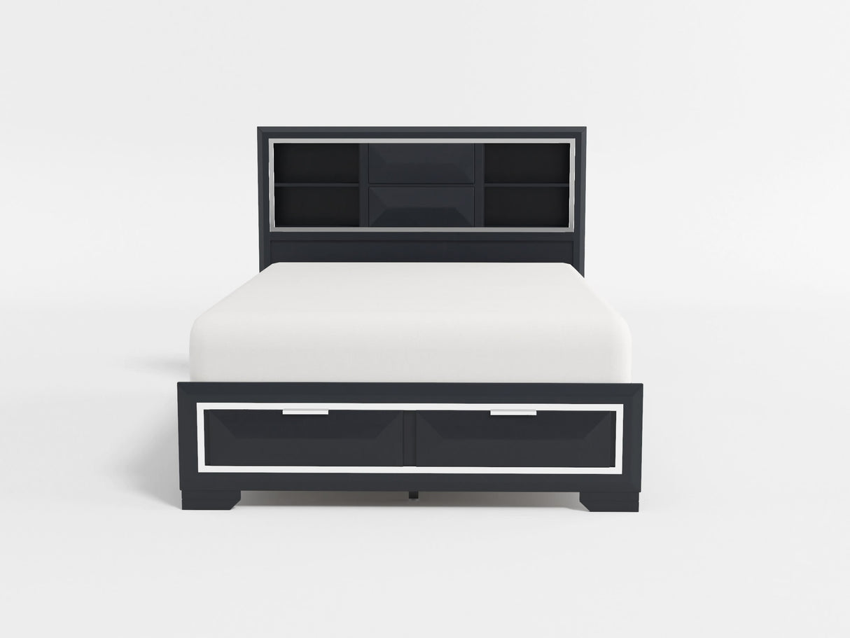 Rosemont Midnight Blue King Storage Platform Bed from Homelegance - Luna Furniture