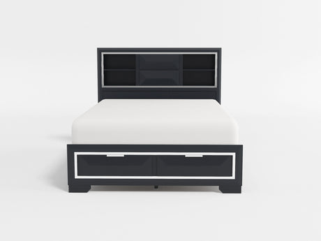 Rosemont Midnight Blue King Storage Platform Bed from Homelegance - Luna Furniture