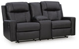 Mackmenville Carbon Reclining Loveseat with Console from Ashley Furniture - Luna Furniture