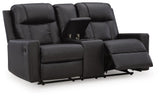 Mackmenville Carbon Reclining Loveseat with Console from Ashley Furniture - Luna Furniture