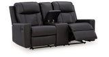 Mackmenville Carbon Reclining Loveseat with Console from Ashley Furniture - Luna Furniture